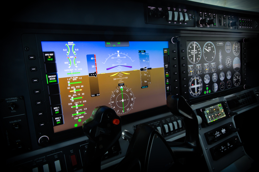 Alsim Al250 flight simulator flightdeck