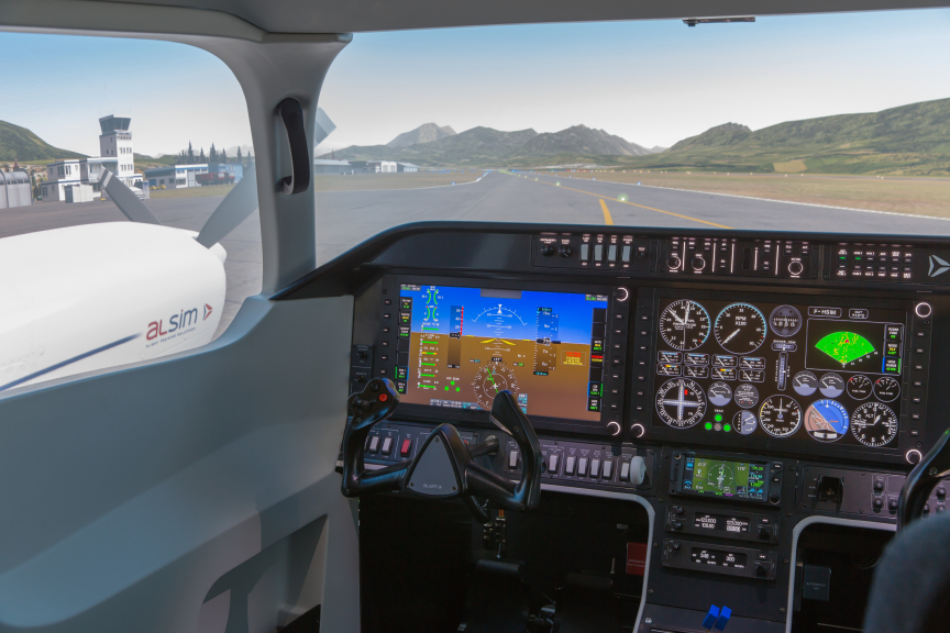 Alsim Al250 flight simulator inside